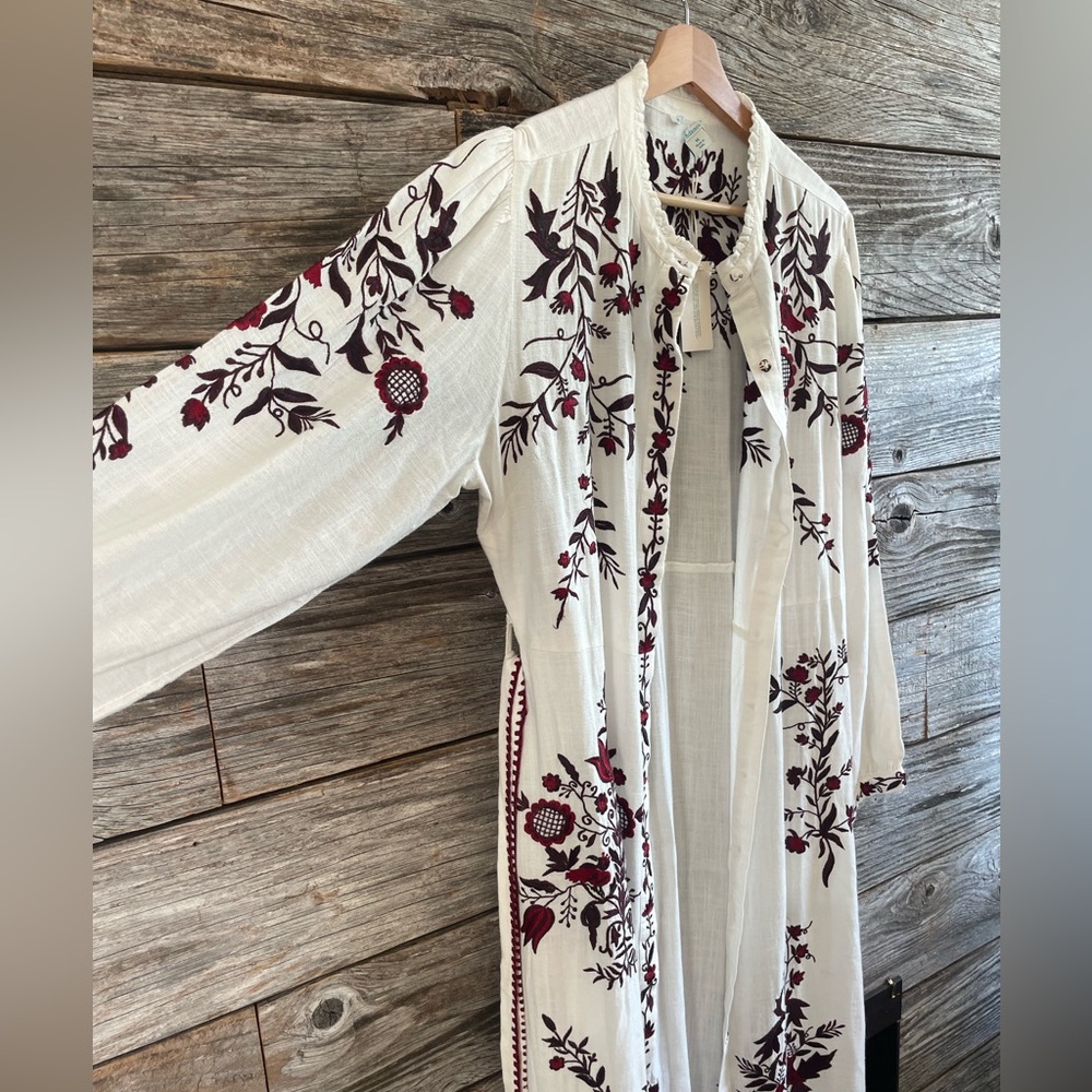 Sundance embroidered long sleeve maxi dress